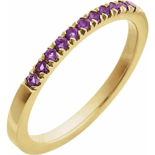 10K Gold & Gemstone Stacking Ring