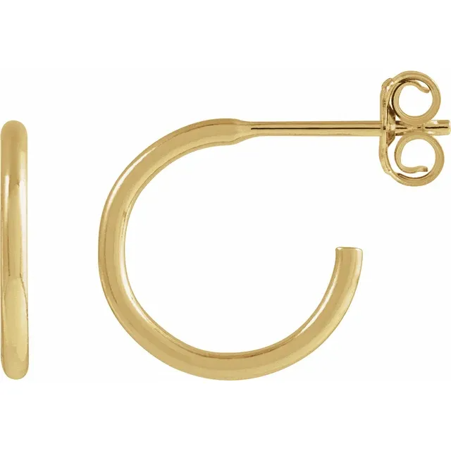 14K Yellow Gold-Filled Classic Hoops