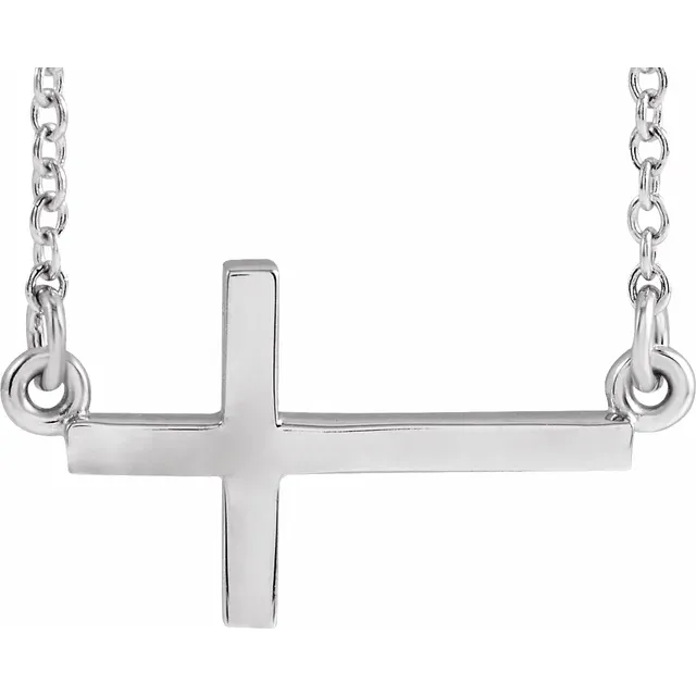 Sideways Cross Pendant Necklace