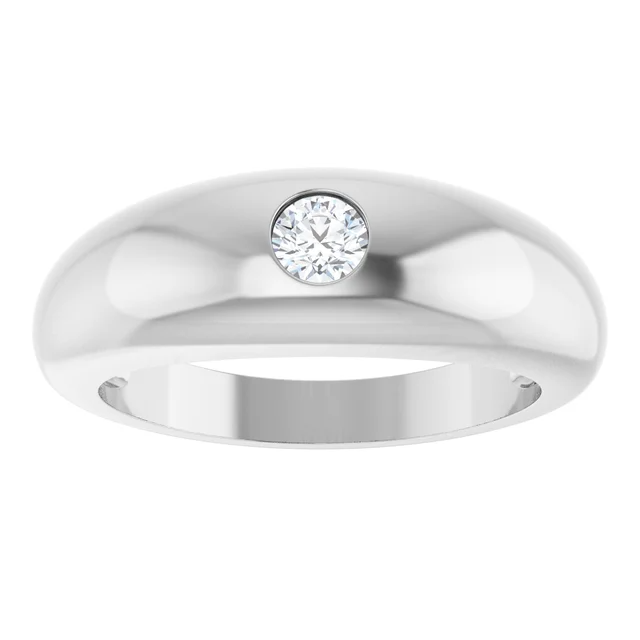 Dome Ring with Lab Grown Diamond Accent