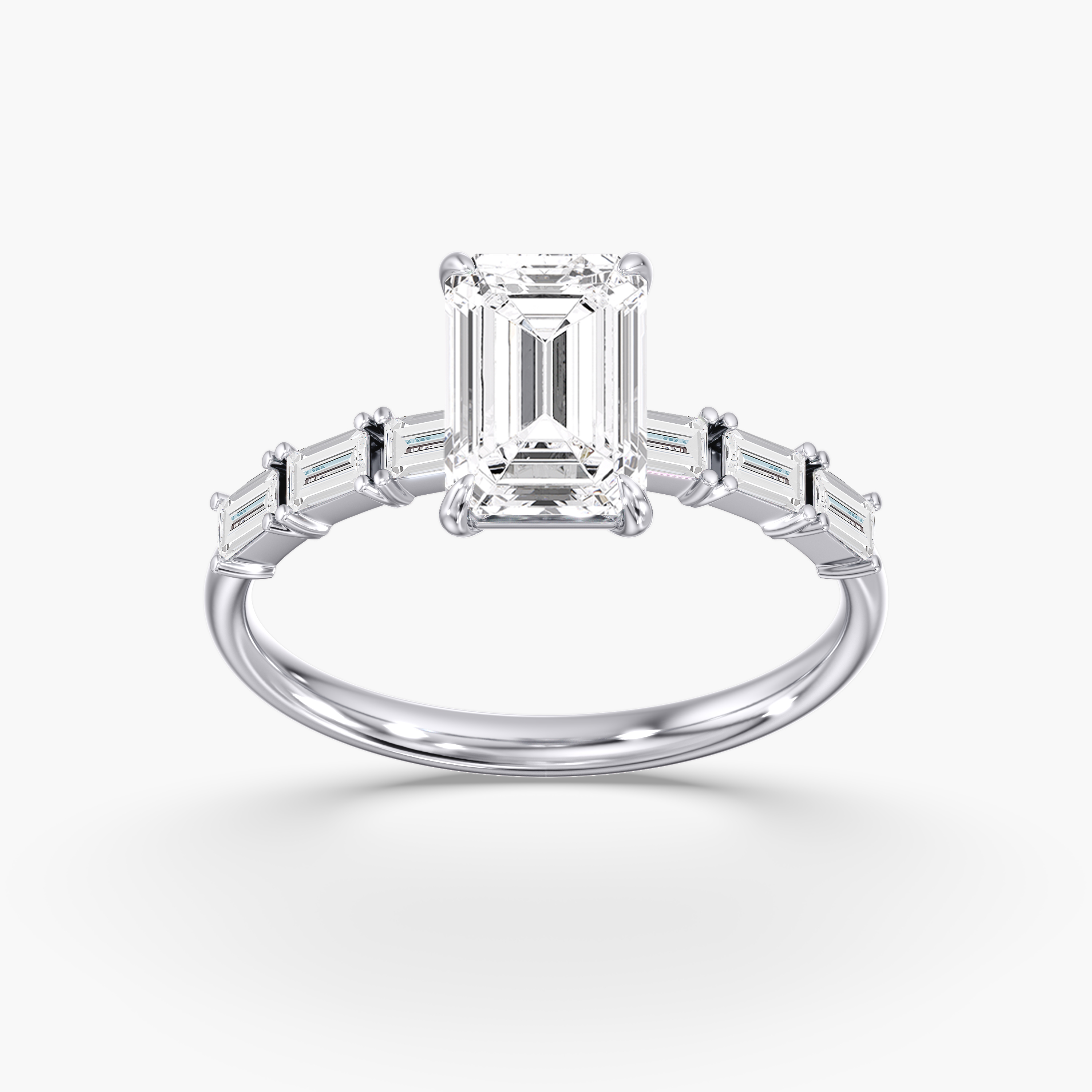 2.00ct Emerald Lab Grown Diamond Accented Preset Engagement Ring