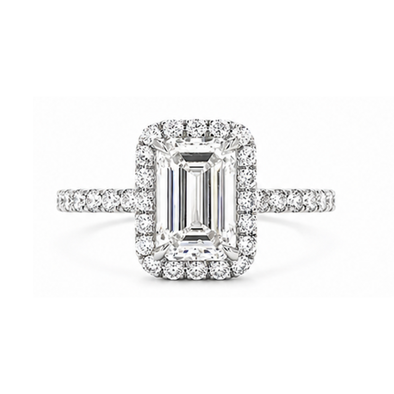 Halo Pave Lab Grown Diamond Preset Engagement Ring