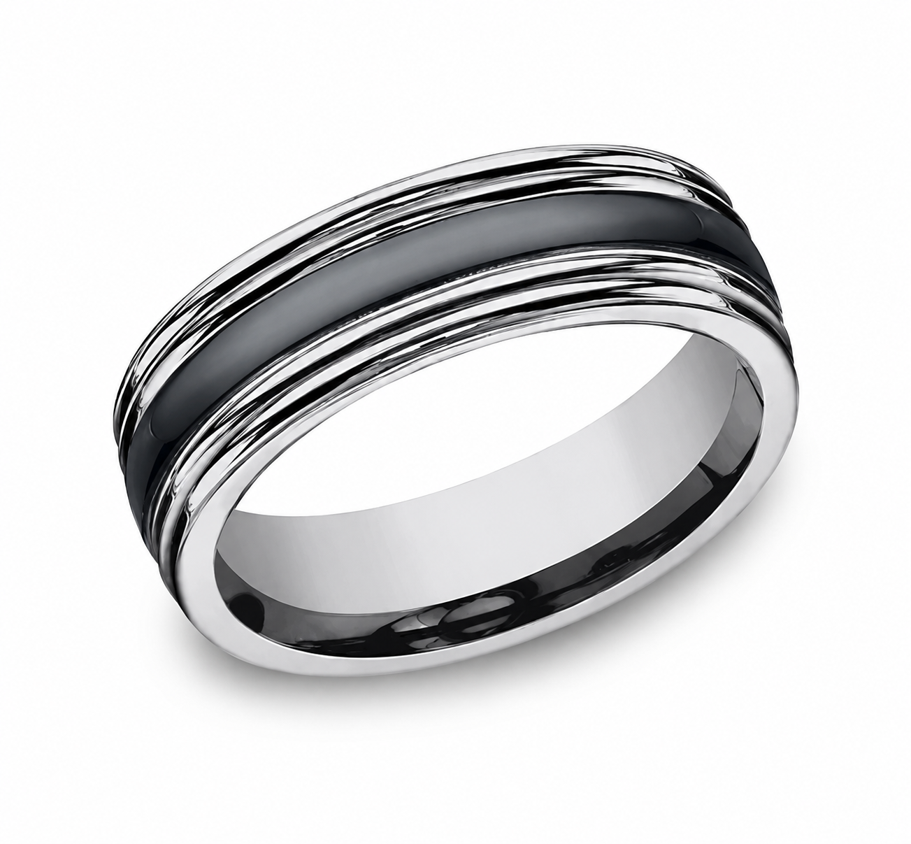 The Wraith 7.00 mm Ceramic and Tungsten Edge Men's Ring