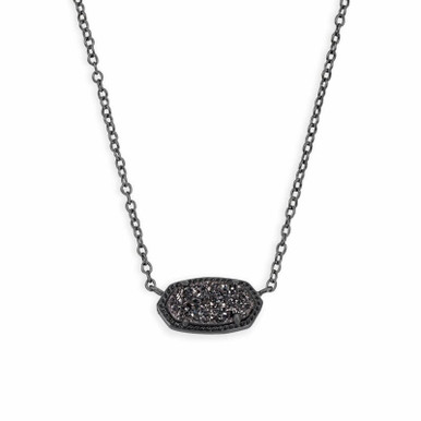 Kendra Scott Elisa Pendant Necklace in Black Drusy