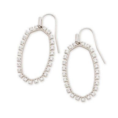 Kendra Scott Elle Open Frame Crystal Drop Earrings In Crystal