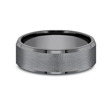The Major Grey Tantalum Wire Brush Wedding Ring