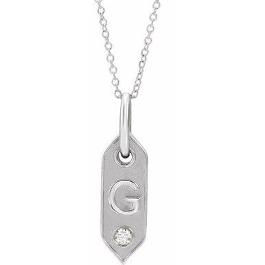 Georgia 14K Gold Initial Diamond Pendant Necklace (1/15 TCW)