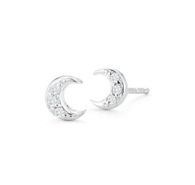 Diamond Crescent Moon Earrings