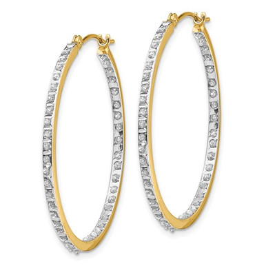 14K Yellow Gold Diamond Fascination Inside-Out Hoop Earrings