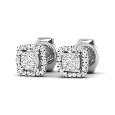 Lisa Cushion Cluster Lab Grown Diamond Stud Earrings