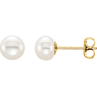 Willow 14K Yellow Gold Pearl Stud Earrings