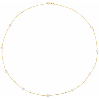 Willow 14K Yellow Gold Pearl Station Necklace