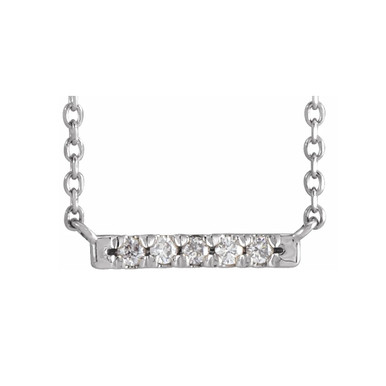 Abby 14K Gold Lab Grown Diamond Bar Pendant Necklace (1/15 TCW)