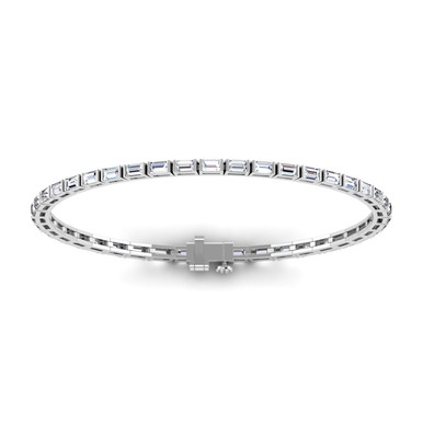 Brooke 14K White Gold Lab Grown Diamond Baguette Tennis Bracelet (2 1/2 TCW)