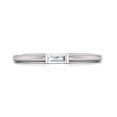 Imogen 14K White Gold Lab Grown Diamond Baguette Ring (1/15 TCW)