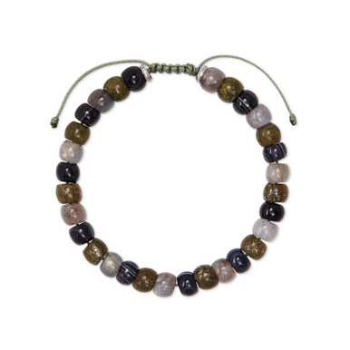 Cade Oxidized Sterling Silver Bracelet in Olive Mix