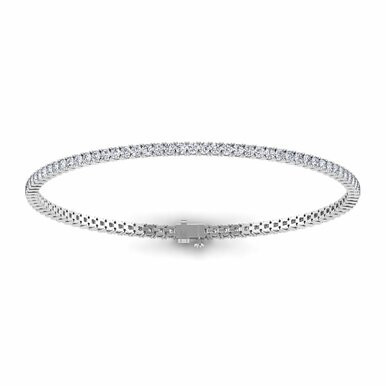 Layla 14K White Gold Twin Diamond Tennis Bracelet (2 TCW)