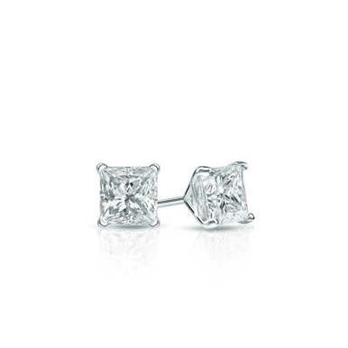 Alessia 14K Gold Princess Lab Grown Diamond Stud Earrings