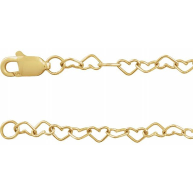 Malibu 14K Yellow Gold Heart Chain Bracelet