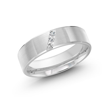 Chester 14K Gold Diagonal Diamond Trio Wedding Ring (1/15 TCW)