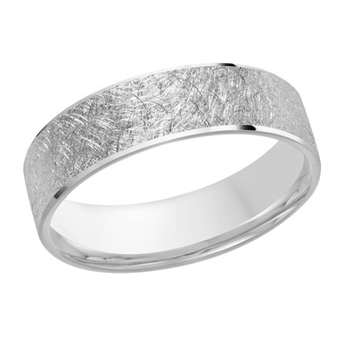 Callum 14K Gold Wire Brush Finish Wedding Ring