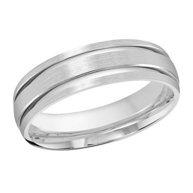 Archie 14K Gold Double Groove Satin Finish Wedding Ring