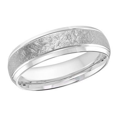Xavier 14K Gold Wire Brush Finish Wedding Ring