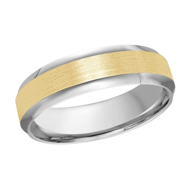 Knox 14K Two-Tone Gold Satin Finish Wedding Ring