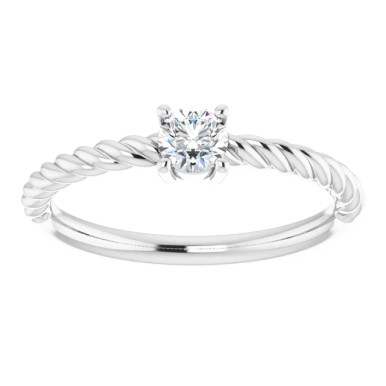 Ryleigh 14K Gold White Sapphire Rope Promise Ring (1/4 CT DEW)