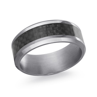Charing Grey Tantalum & Black Carbon Fiber Inlay Wedding Ring