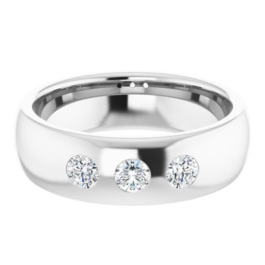 Bradford 14K Gold Three-Stone Diamond Wedding Ring (1/3 TCW)