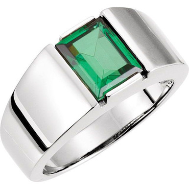 Allen 14K Gold Emerald Men's Ring (1 3/4 CT DEW)