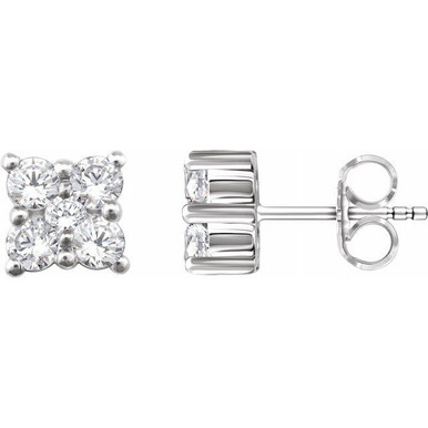 Preston 14K White Gold Diamond Cluster Stud Earrings (1/2 TCW)