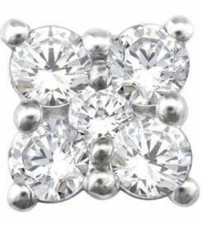 Single Preston 14K White Gold Diamond Cluster Stud Earring (1/4 TCW)