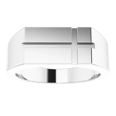 Crewe 14K Gold Rectangle Cross Signet Men's Ring