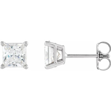 Channing Princess Moissanite Stud Earrings | Gage Diamonds