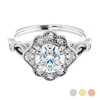 Audrey Vintage-Inspired Halo Setting