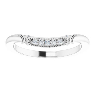 Nadine Vintage-Inspired Curved Diamond Wedding Ring (1/10 TCW)