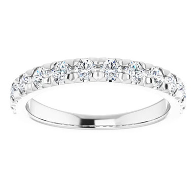 Gloria French Pave Moissanite Anniversary Ring (3/4 CT DEW)
