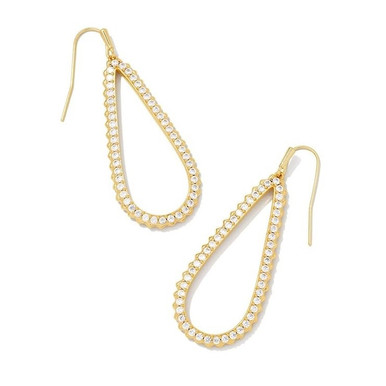 Kendra Scott Payton Open Frame Earrings in White Crystal