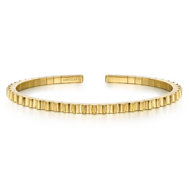14K Yellow Gold Fluted Bangle Bracelet