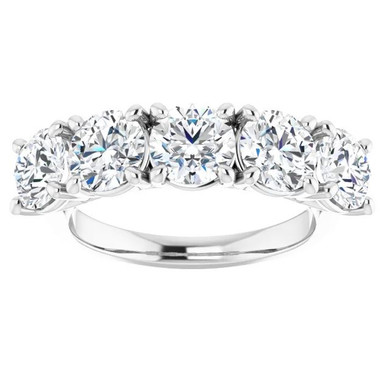 Renee 5-Stone Round Moissanite Anniversary Ring (3 CT DEW)