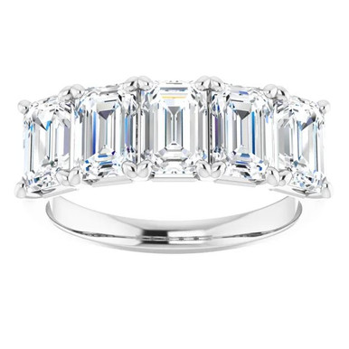 Renee 5-Stone Emerald Moissanite Anniversary Ring (3 CT DEW)