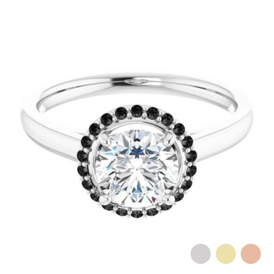 Stella Black Diamond Halo Setting