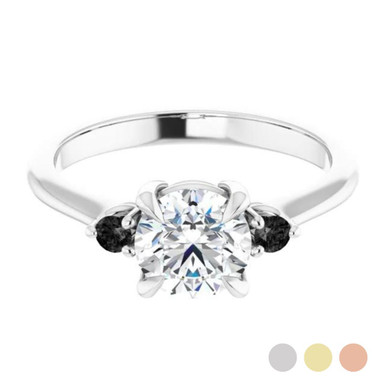 Magdalena Black Diamond Three Stone Setting