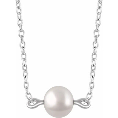 Angela 14K Gold Solitaire Pearl Pendant Necklace