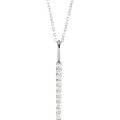 Caroline 14K Gold Vertical Diamond Bar Pendant Necklace (1/6 TCW)