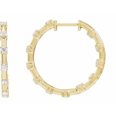 Inez 14K Gold Lab Grown Diamond Inside-Out Hoop Earrings (1 TCW)