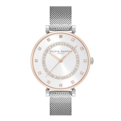 Olivia Burton 32MM Belgrave T-Bar Two-Tone Mesh Women's Watch