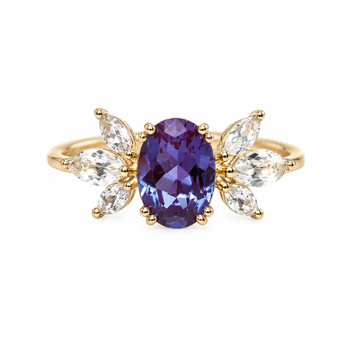 La Kaiser Arabella 10K Yellow Gold Alexandrite & White Topaz Ring